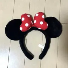 ミニーマウス カチューシャ 赤 水玉 リボン