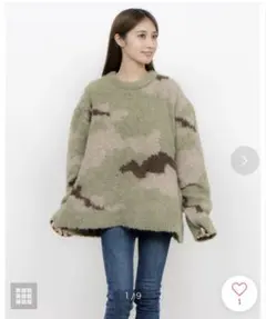 CIAPANIC カーキ迷彩柄ニットセーター FREE