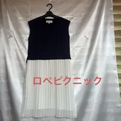 ROPÉ PICNIC 透け感 プリーツ ノースリーブワンピース 38 L相当