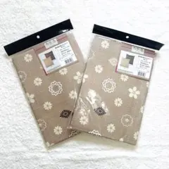 新品！2点セット！西川リビング　撫松庵　座ぶとんカバー　ベージュ　花柄　和柄