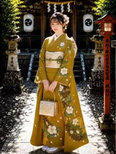 振り袖］中古美品 花柄 F-025 - メルカリ