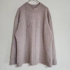 【MYplanning】（M）アラン模様クルーネックニットセーター/シンプル