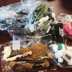 DMC等有名ブランド刺繍糸セット 多色 袋入り