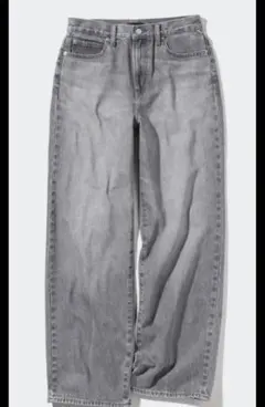 値下げ⭕️ユニクロ　ワイドストレートジーンズ　24 61cm グレー