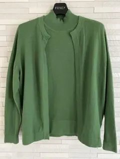 PLST 緑色 カーディガン・セーターセット