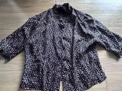 昭和レトロ シルク マルチカラー前衛プリントシャツ