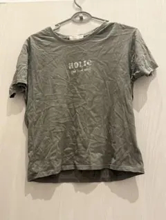 HOLIC ロゴプリント 半袖Tシャツ カーキのサムネイル