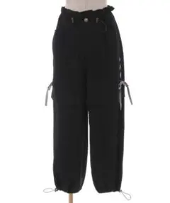 axes femme POETIQUE ギミック カーゴパンツ リボン 編み上げ