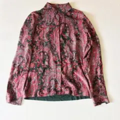 WEEKEND MaxMara ペイズリー柄 異素材切替 長袖ブラウス