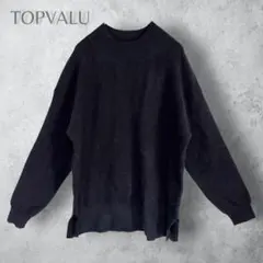 【TOPVALU トップバリュー】　ハイネックニットプルオーバー　スリット　黒