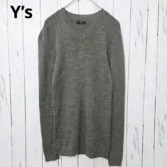 ワイズ Vネック ニット グレー ウール100％ 変色ありのサムネイル