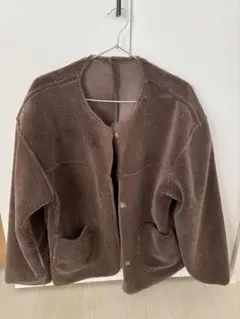 ブラウン ボアジャケット フリースジャケット