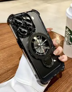 iPhone15promax ブラック ケース レンズ フルカバー ラスト♪