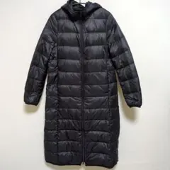 /// Lap Wing ダウン混ロングコート ブラック Mサイズ 収納袋付