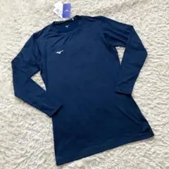未使用 mizuno ミズノ 裏起毛 長袖インナー シャツ XL 紺 男性
