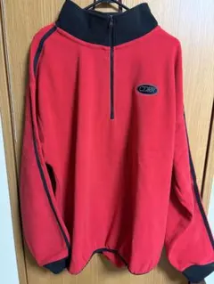 ハーフジップ フリース レッド
