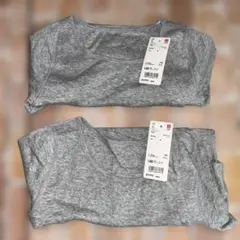 【140】　UNIQLO 新品未使用　肌着 ロンパース　グレー　　2枚セット