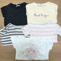 Tシャツ5枚セット　ボーダー　花柄　夏服　トップス