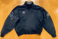 Kappa トラックジャケット L ブラック（ネイビー寄り）刺繍ロゴ ジャージ