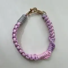 【ハンドメイド】パラコード編み込みストラップ パステルピンクパープル