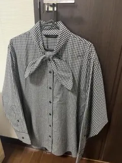 新品タグ付き　ZARA リボンチェックシャツ　M 5990円