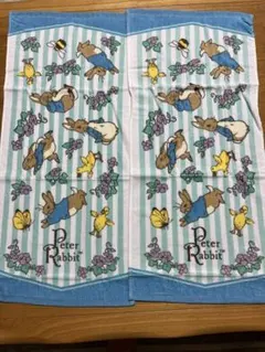 新品⭐️ 丸眞　刺繍が可愛いピーターラビット フェイスタオル 2枚セット 新品⭐️ 丸眞 刺繍が可愛いピーターラビット フェイスタオル 2枚