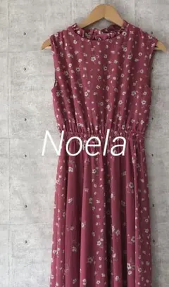 Noela ノエラ ☆ ミックスフラワー柄ワンピース ノースリーブ ピンク