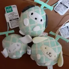 マスコット ポチャコ　 シナモロール　ポムポムプリン　サンリオ　ぬいぐるみ　3コ