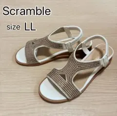 Scramble 甲ビジューサンダル ゴムストラップ付 ローウエッジ エレガンスのサムネイル