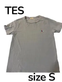 ⭐️送料込⭐️TES ワンポイント刺繍 Tシャツ ブルーグレー Sサイズのサムネイル