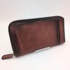 【美品】ベルルッティ 長財布 イタウバ ラウンドファスナー レザー ブラウンのサムネイル
