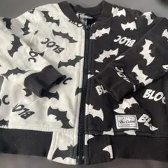 Bloc Clothing バット柄 ジップアップパーカー 100cm