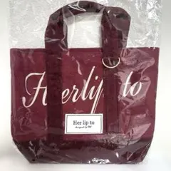 Herlipto mini tote ルミネ限定トートバッグ ボルドーのサムネイル