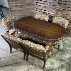 M434 飛騨産業 キツツキマーク ダイニングセット 花柄 - メルカリ