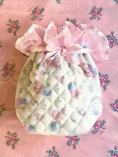 ★未使用品★リトルツインスターズ⭐︎キキララ＊巾着ポーチ＊ナイロンキルト