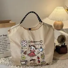 不二家 ペコちゃん 刺繍エコバッグ M