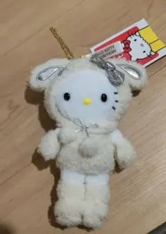 ハローキティ展　雪うさぎ　ぬいぐるみキーホルダー