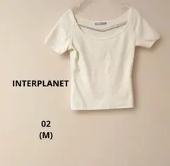 INTERPLANET 日本製 半袖 カットソー ホワイト クロップド丈 Mのサムネイル