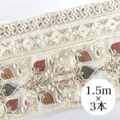 【専用】1.5m インド刺繍リボンアソート　いちご
