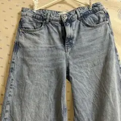 デニム好き集まれ　緊急値下げ　大きめサイズ　ZARA 40デニム ワイドレッグ