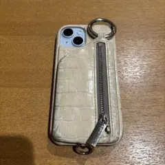 ベージュ クロコダイル風 iPhoneケース　エジュー　ajew