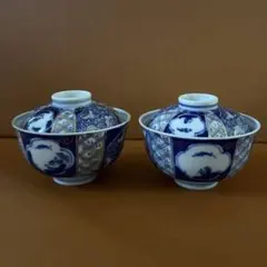 九谷焼 古九谷 骨董 手書き 蓋付き 煮物椀 一対 - メルカリ