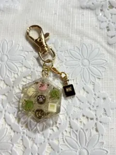 チョコレートボックス　レジン　ハンドメイド　チャーム　キーホルダー