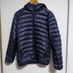 ユニクロ フード付きダウンジャケット Sサイズ ダークブルー