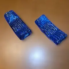 青色ガラス製　箸置き2個セット