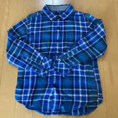 UNIQLO キッズ 長袖シャツ 120 青系・チェック柄