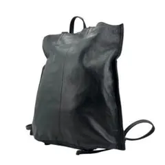 【極美品】イアパピヨネ ぺったんリュック 2way レザー ブラック