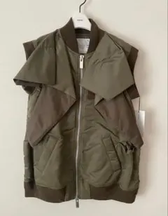 sacai ナイロン ブルゾン カーキ サイズ4 ボア MA-1 - メルカリ