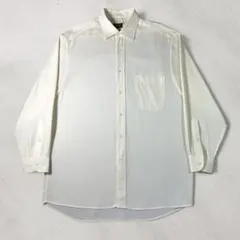 ヒューゴボス 長袖 シャツ メンズ XL イエロー 古着 コットン ユーロ 無地のサムネイル