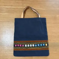 未使用　ユナイテッドアローズ　別注 TAMBU デニム　トートA4 刺繍 レザーのサムネイル